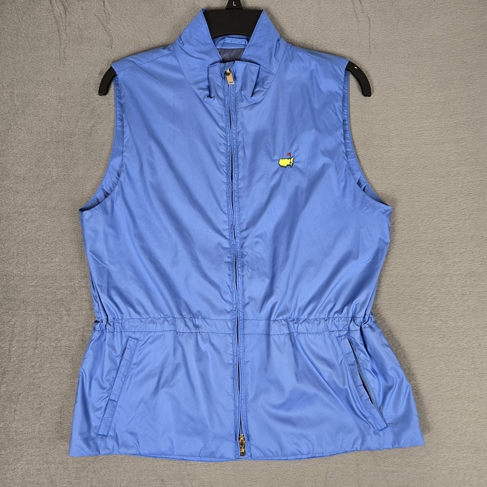Masters Peter Millar Golf Vest Womens Medium Blue Full Zip Performance‎